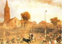 “Toros y cucaña en Carabanchel Alto”    Pintura de Eugenio Lucas Velázquez (1865) WEB
