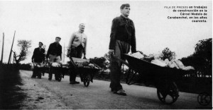 Forzados republicanos en trabajos construccion Carcel Modelo carabanchel, años 40