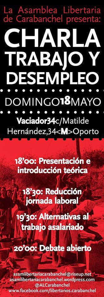 Charla trabajo y desempleo en el Vaciador 34 18 de mayo