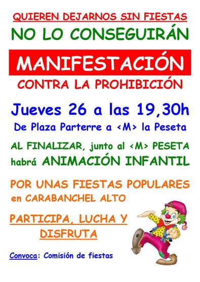 Cartel manifestacion fiestas