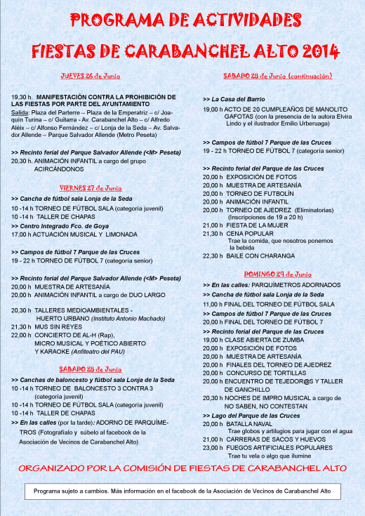 Programa de fiestas A3