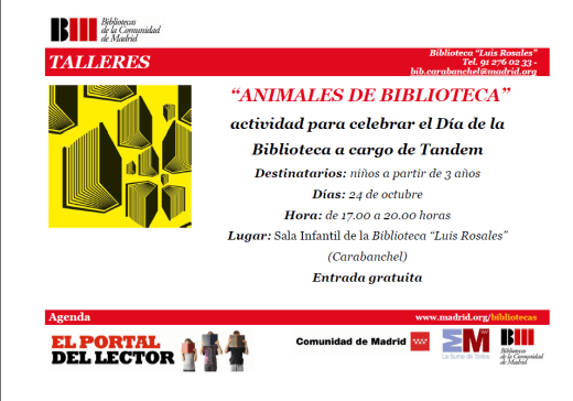 Animales en la biblioteca Luis Rosales 24 de octubre