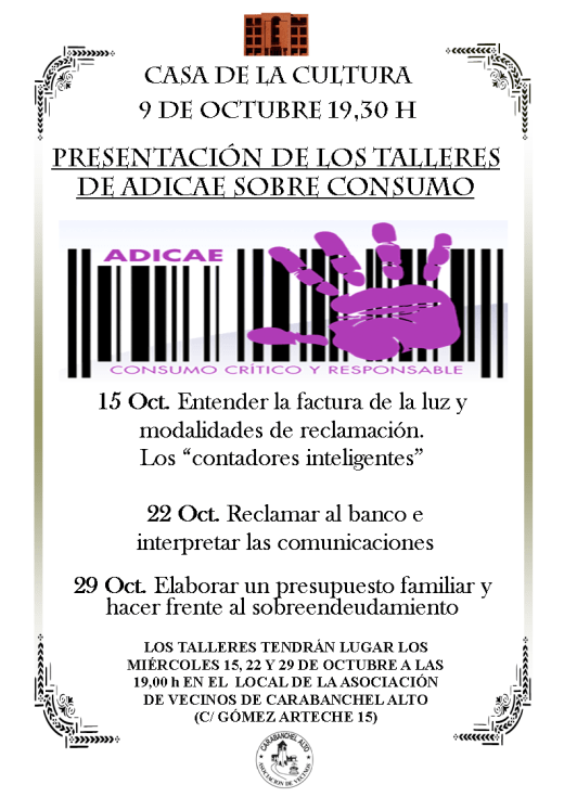 Casa de la Cultura - Presentación talleres ADICAE