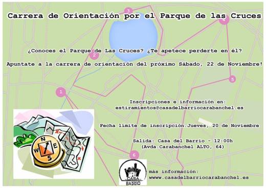 Carrera de orientacion por el Parque de las Cruces Casa del Barrio 22 de noviembre