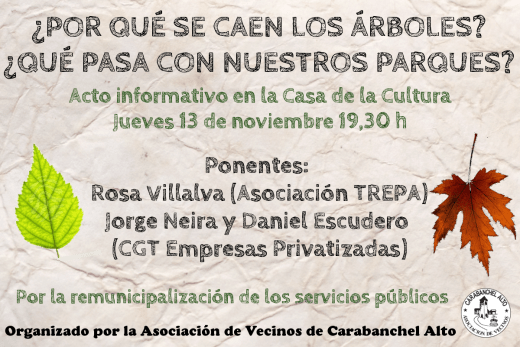 Casa de la cultura 13 de noviembre con hojas