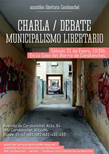 Charla Debate Municipalismo Libertario Casa del Barrio Carabanchel 31 de enero