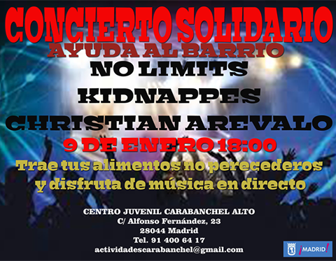 Concierto solidario 9 de nero centro juvenil de Carabanchel Alto