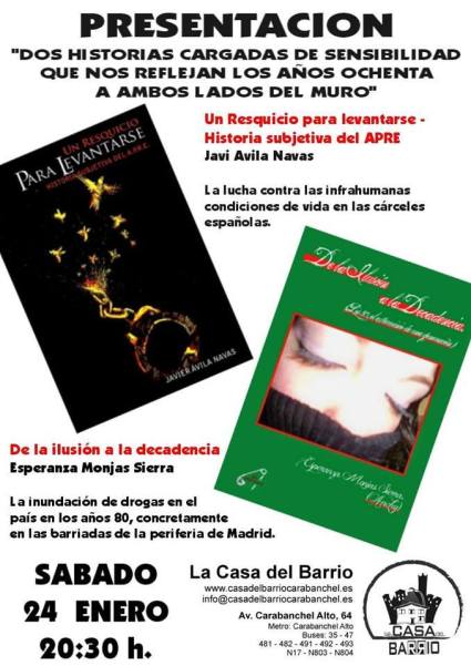 Presentacion libros un resquicio para levantarse De la ilusion a la decadencia casa del barrio 24 de enero