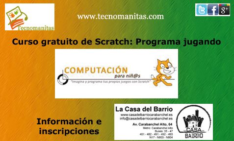 Curso gratuito Scratch Casa del Barrio Carabanchel