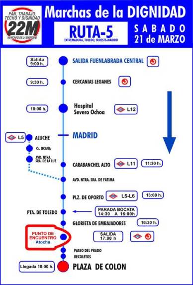 Marchas de la dignidad 21 de marzo ruta Carabanchel