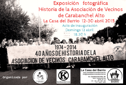 Cartel exposición fotográfica 40 años de historia de la Asociación de Vecinos Casa del Barrio