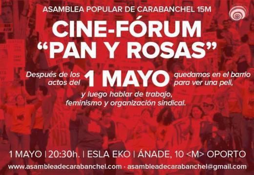 Cine forum Pan y rosas en el EKO 1 de mayo