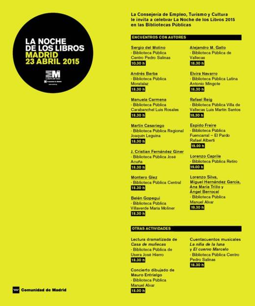 La Noche de los Libros Manuela Carmena Ahora Madrid