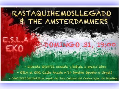 Conciertos solidarios por Palestina 31 de mayo EKO