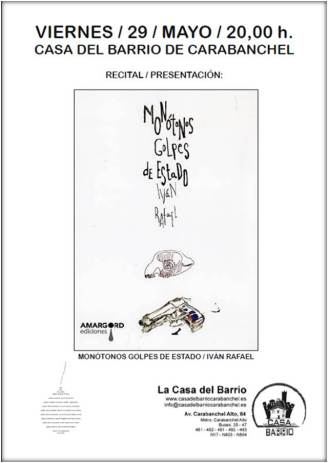 Recital - presentación Monótonos golpes de estado de Iván Rafael