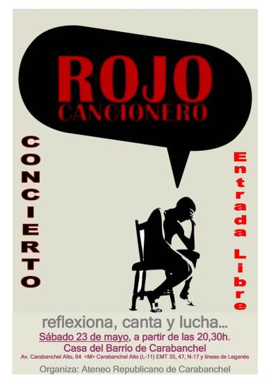 Rojo Cancionero Casa del Barrio 23 de mayo