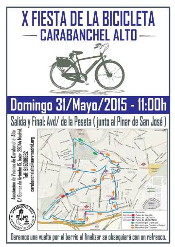 X Fiesta de la bicicleta en Carabanchel Alto 31 de mayo