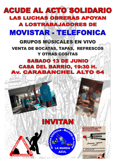 Acto solidario con los trabajadores de Telefónica