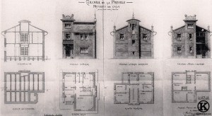Proyecto de Hotel tipo en la Colonia de la Prensa por el arquitecto F. López Blanco (1911)