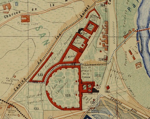 Sacramental de San Isidro en el mapa de Facundo Cañada (1902)