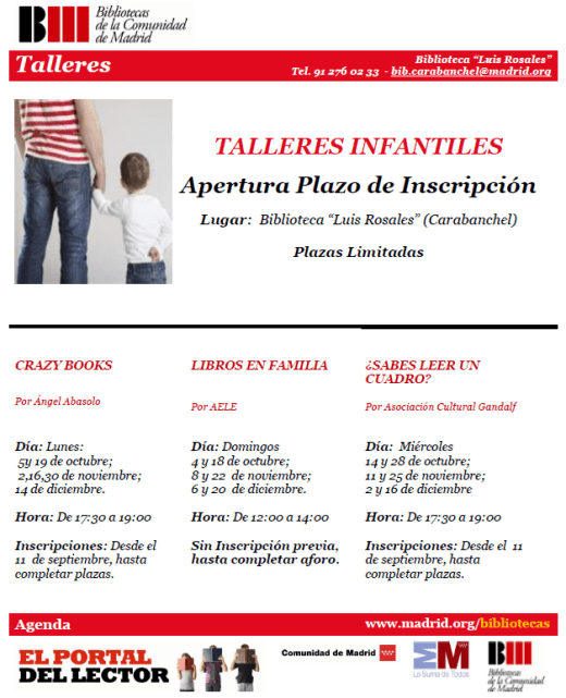 Talleres infantiles biblioteca Luis Rosales