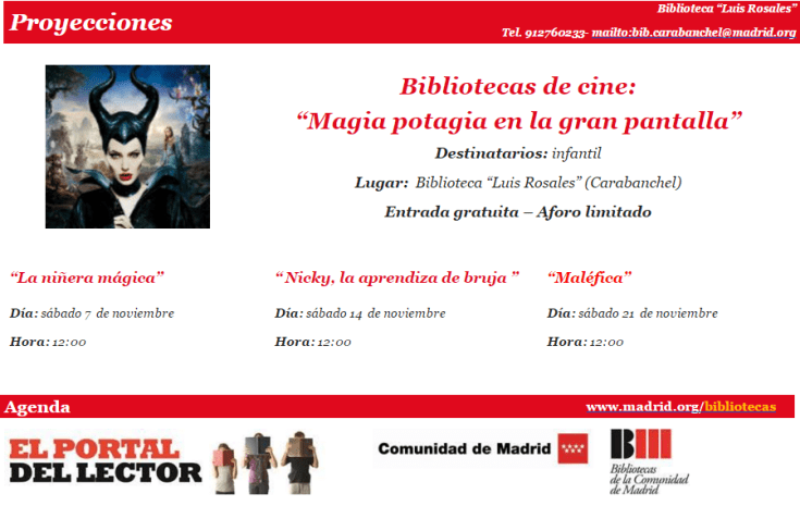 Ciclo de cine infantil en la biblioteca Luis Rosales en noviembre