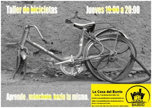 Taller de bicicletas en La Casa del Barrio