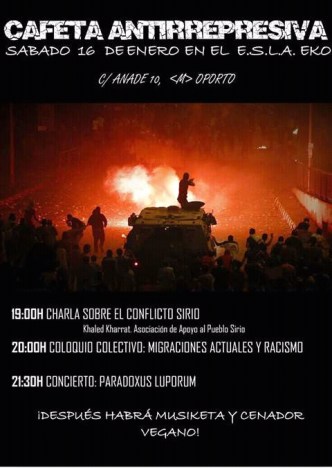 Cafeta antirrepresiva en el EKO el 16 de enero
