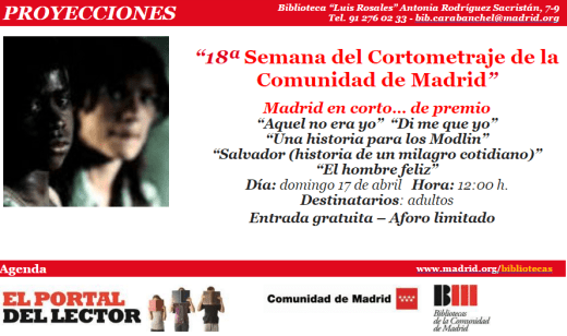 18ª Semana del Cortometraje de la Comunidad de Madrid el 17 de abril en la biblioteca Luis Rosales.png