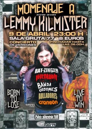 Homenaje a Lemmy de Motorhead en el Gruta 77 el 9 de abril