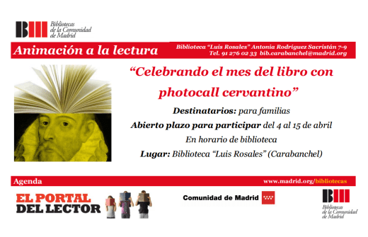Photocall cervantino en la biblioteca Luis Rosales del 4 al 15 de abril