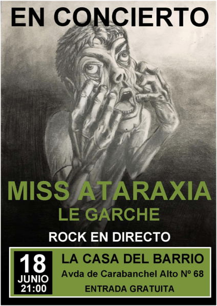 Concierto acústico de Miss Ataraxia el 18 de junio en La Casa del Barrio