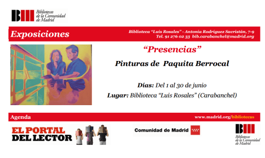 Exposición de pintura Presencias en la biblioteca Luis Rosales en el mes de junio