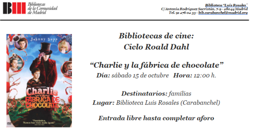 Charlie y la fábrica de chocolate en la biblioteca Luis Rosales.png